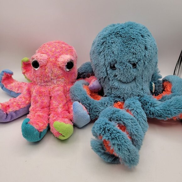 OCTOPUS Plush Lot of 2 Multicolor Sea Creature Toys Manhattan Toy Wild Republic - Picture 1 of 16